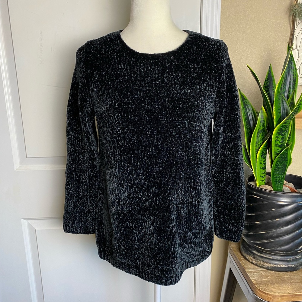 J. Jill Black Chenille Crewneck Sweater - Picture 8 of 8